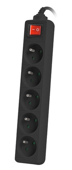 Lanberg power strip 3m, 5 sockets, french with circuit breaker quality-grade copper cable, black