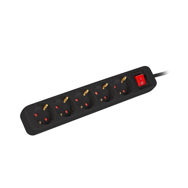 Lanberg power strip 1.5m, 5 sockets, french with circuit breaker quality-grade copper cable, black