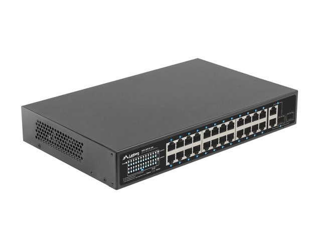 Lanberg switch 24x 100mb poe+/2x combo rack 19" gigabit ethernet 360w v2