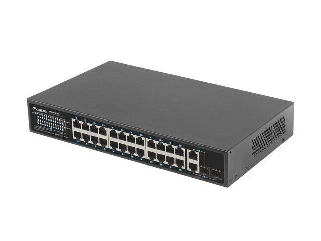 Lanberg switch 24x 100mb poe+/2x combo rack 19" gigabit ethernet 360w v2