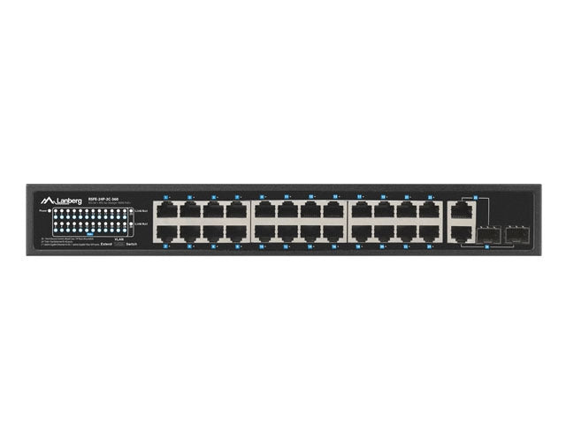 Lanberg switch 24x 100mb poe+/2x combo rack 19" gigabit ethernet 360w v2