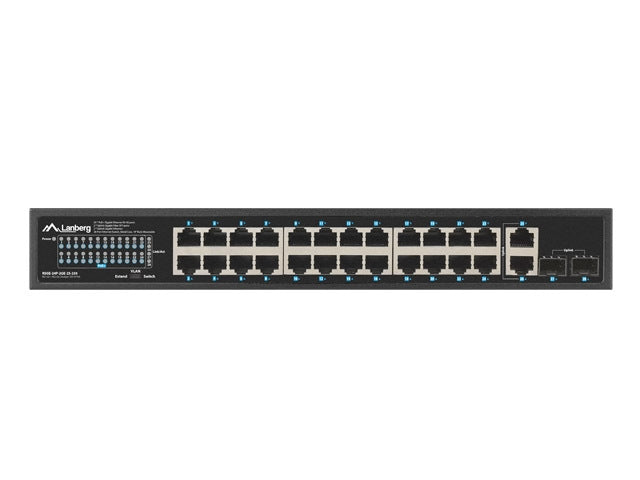 Lanberg switch 24x 1GB poe+/2x GB 2x sfp rack 19" gigabit ethernet 250w