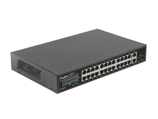Lanberg switch 24x 1GB poe+/2x GB 2x sfp rack 19" gigabit ethernet 250w