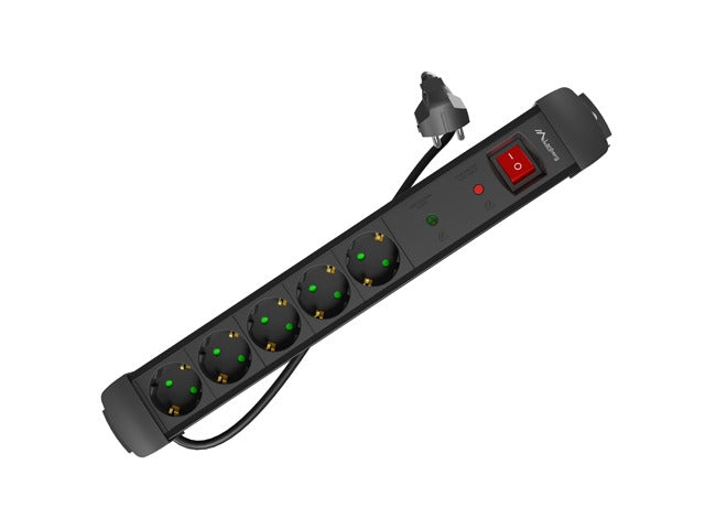 Lanberg surge protector sp1 5m 5x schuko outlets black