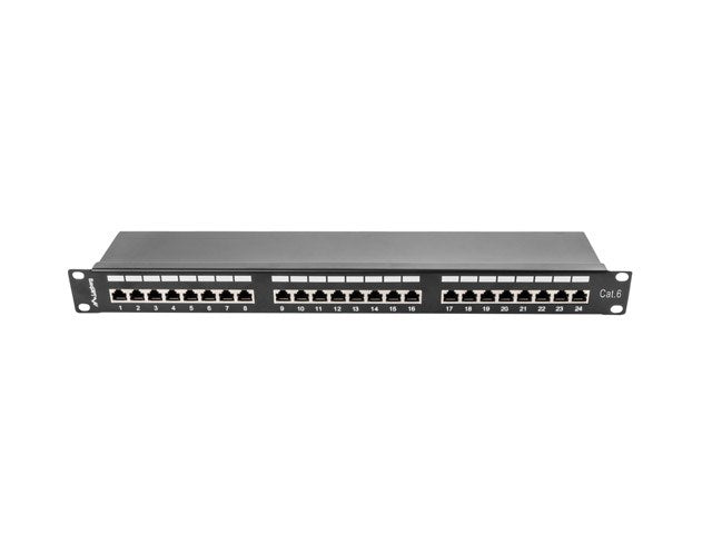 Lanberg patch panel 24 port 1U CAT.6 shielded, black