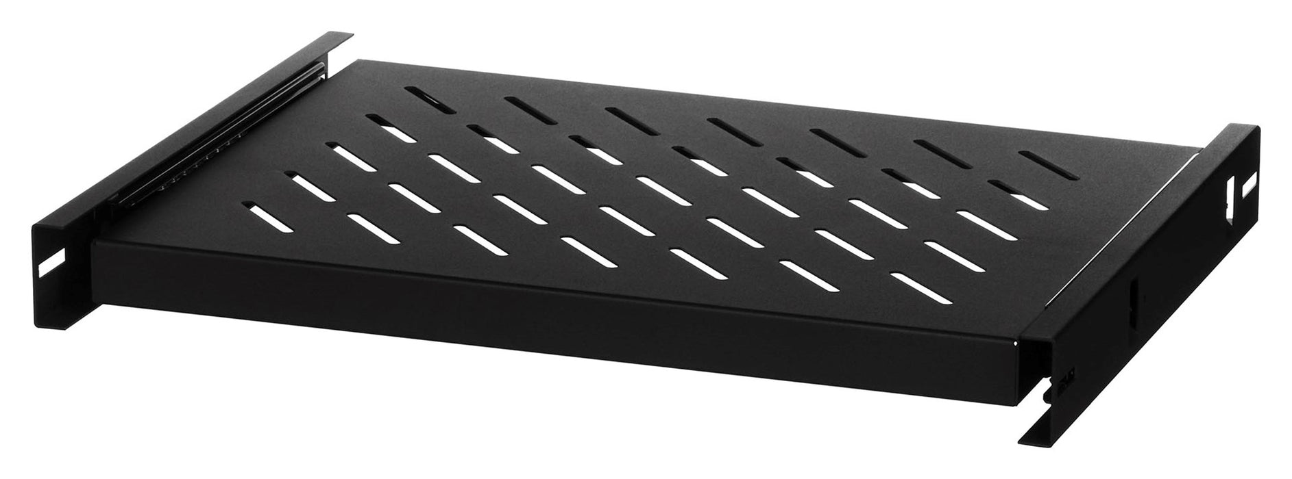 Lanberg 19" sliding shelf 1U / 463x350mm, max load capacity up to 18kg, black