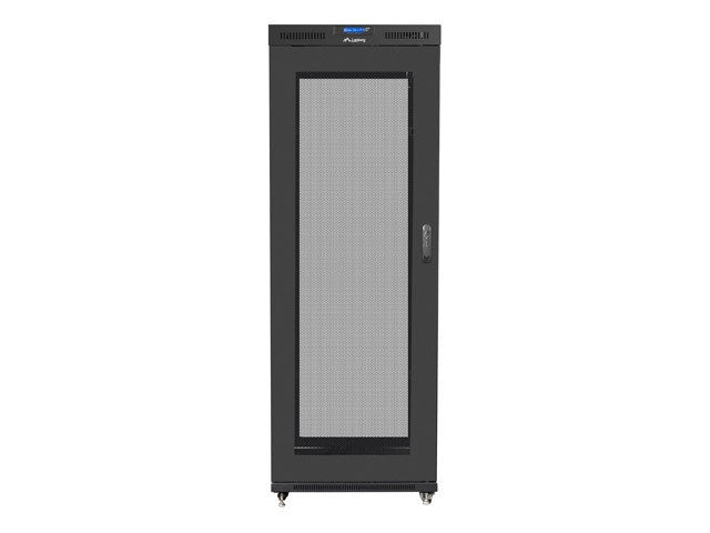 Lanberg rack cabinet 19" free-standing 27U/800x1000 (flat pack) with glass door lcd black v2