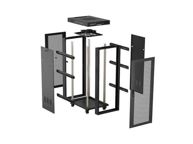 Lanberg FF01-6824-23BL rack cabinet 24U Freestanding rack Black