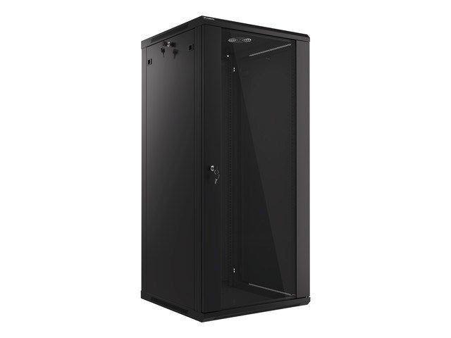 Lanberg rack cabinet 19" wall-mount 27U / 600x600 for self-assembly (flat pack), black