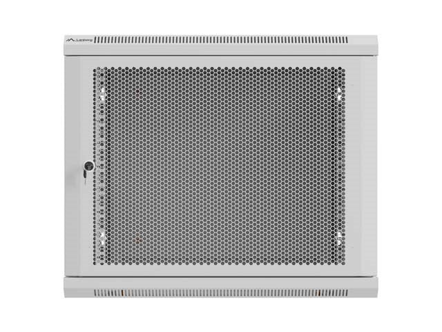 Wall-mounted rack cabinet 19" 9U 600x600 grey perforated door Lanberg (flat pack)