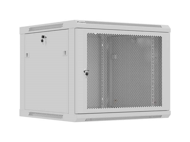 Wall-mounted rack cabinet 19" 9U 600x600 grey perforated door Lanberg (flat pack)