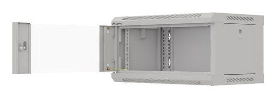 Lanberg rack cabinet 19" wall-mount 4U/540x350 (flat pack) with glass door grey