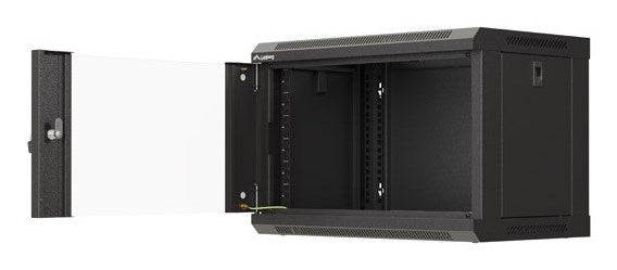 Lanberg rack cabinet 19" wall-mount 6U/540x350 (flat pack) with glass door black