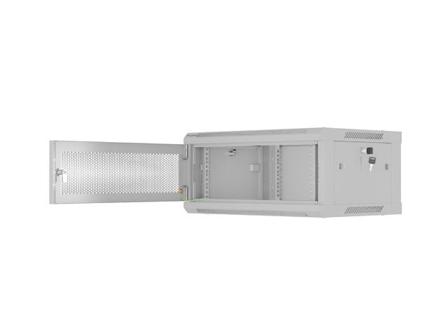 Lanberg rack cabinet 19" wall-mount 4U/600x450 with perforated door grey (flat pack)