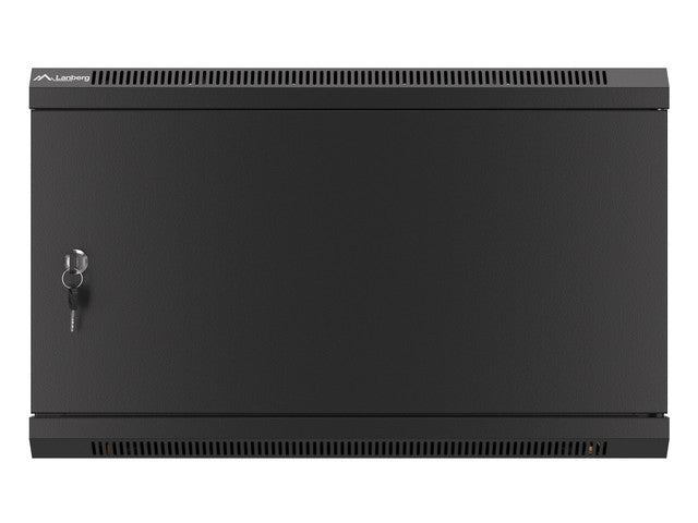 Lanberg rack cabinet 19" wall-mount 6U/600x450 for self-assembly with metal door black (flat pack)