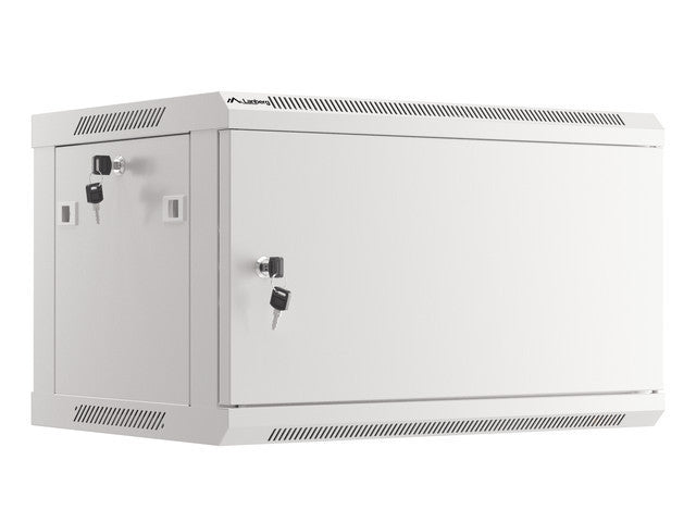 Lanberg rack cabinet 19" wall-mount 6U/600x450 for self-assembly with metal door grey (flat pack)