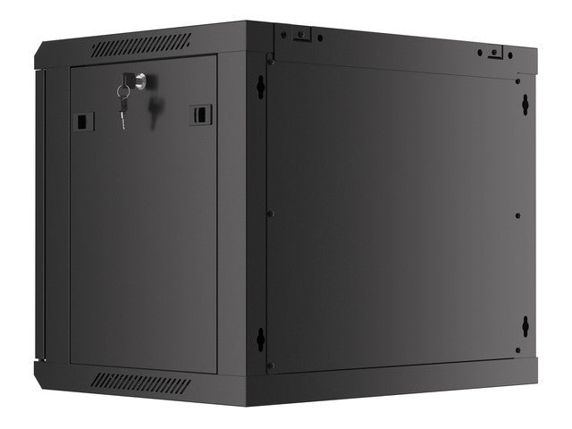 Lanberg rack cabinet 19" wall-mount 9U/600x450 for self-assembly with metal door  black (flat pack)