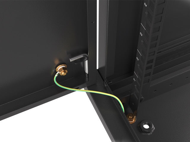 Lanberg rack cabinet 19" wall-mount 9U/600x450 for self-assembly with metal door  black (flat pack)