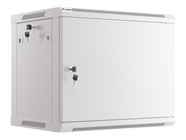 Lanberg rack cabinet 19" wall-mount 9U/600x450 for self-assembly with metal door grey (flat pack)