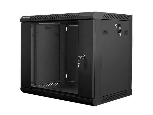Lanberg rack cabinet 19" wall-mount 9U / 600x450 for self-assembly (flat pack), black