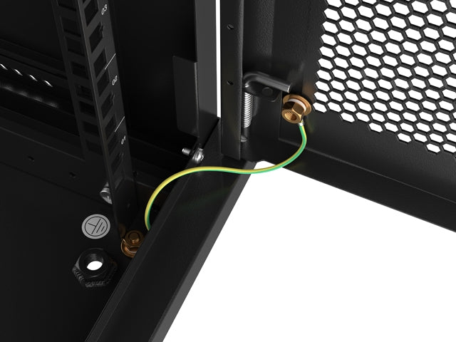 Lanberg rack cabinet 19" wall-mount 9U/600x450 with perforated door black (flat pack)