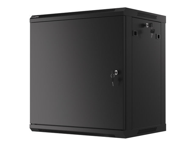Lanberg rack cabinet 19" wall-mount 12U/600x450 for self-assembly with metal door black (flat pack)