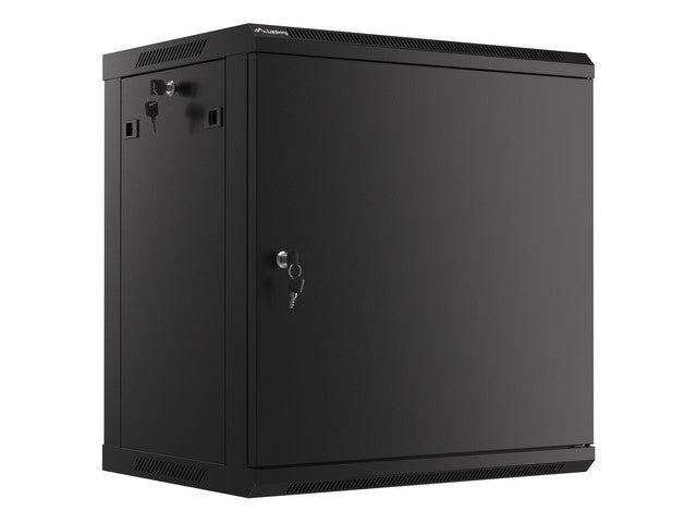Lanberg rack cabinet 19" wall-mount 12U/600x450 for self-assembly with metal door black (flat pack)