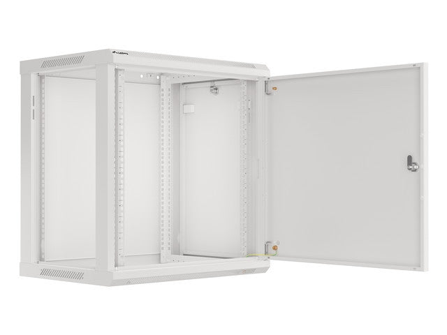 Lanberg rack cabinet 19" wall-mount 12U/600x450 for self-assembly with metal door grey (flat pack)