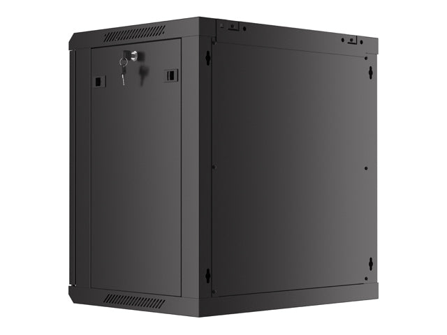 Lanberg rack cabinet 19" wall-mount 12U/600x450 with perforated door black (flat pack)