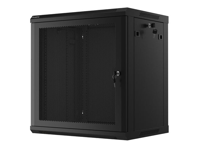 Lanberg rack cabinet 19" wall-mount 12U/600x450 with perforated door black (flat pack)