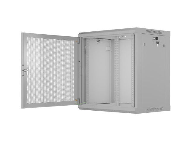 Lanberg rack cabinet 19" wall-mount 12U/600x450 with perforated door grey (flat pack)