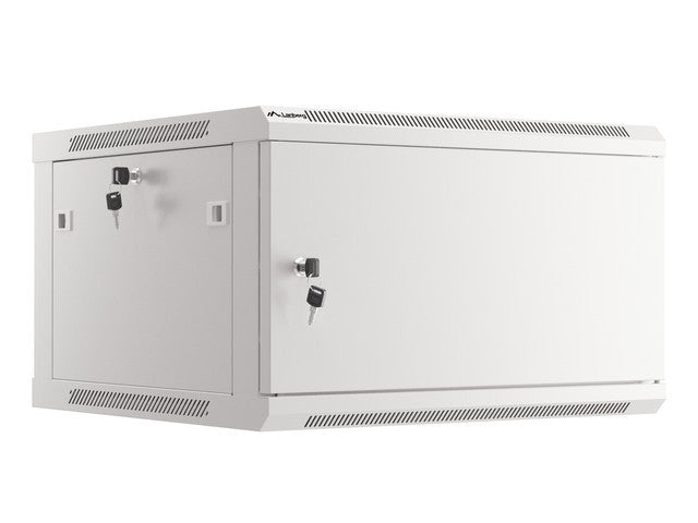 Lanberg rack cabinet 19" wall-mount 6U/600x600 for self-assembly with metal door grey (flat pack)
