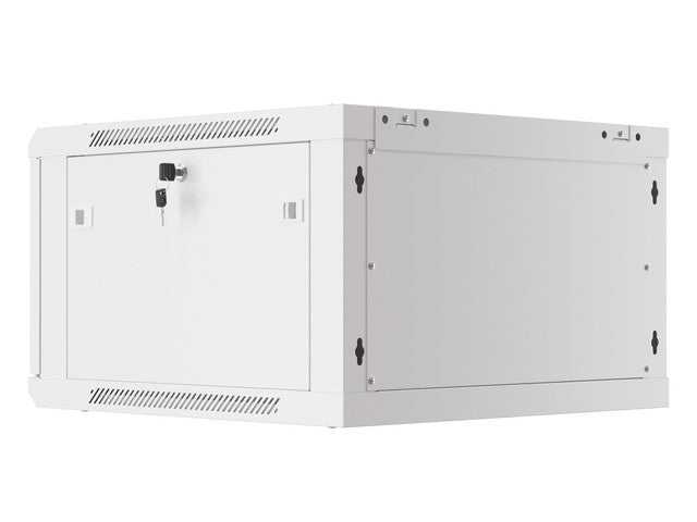 Lanberg rack cabinet 19" wall-mount 6U/600x600 for self-assembly with metal door grey (flat pack)