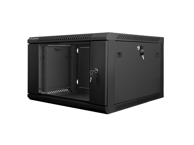 Lanberg rack cabinet 19" wall-mount 6U / 600x600 for self-assembly (flat pack), black