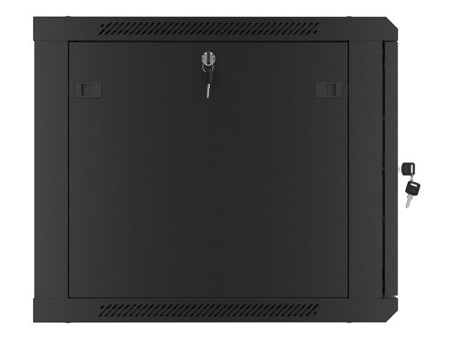Lanberg rack cabinet 19" wall-mount 9U/600x600 for self-assembly with metal door black (flat pack)