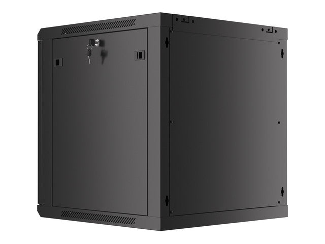 Lanberg rack cabinet 19" wall-mount 12U/600x600 for self-assembly with metal door black (flat pack)