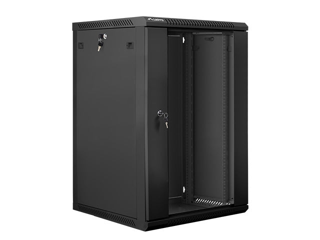 Lanberg rack cabinet 19" wall-mount 18U / 600x600 for self-assembly (flat pack), black