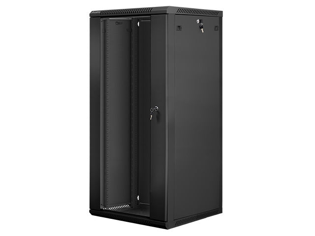 Lanberg rack cabinet 19" wall-mount 27U / 600x600 for self-assembly (flat pack), black