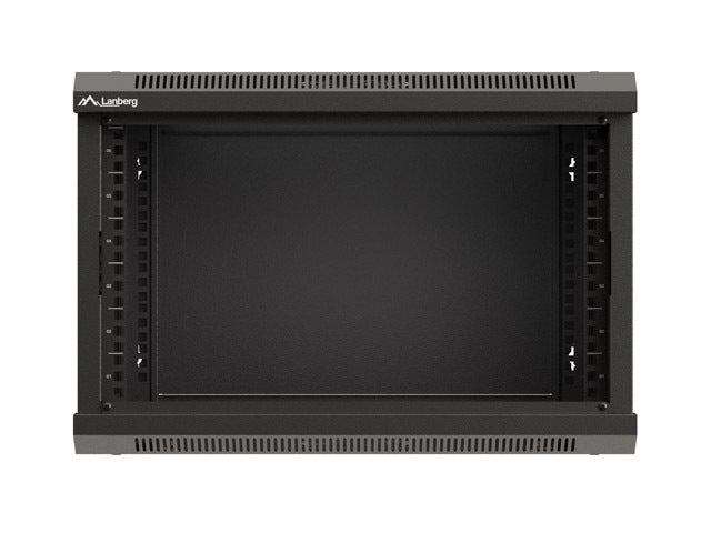 Lanberg rack cabinet 19" wall-mount 6U/540x350 (flat pack) with glass door black