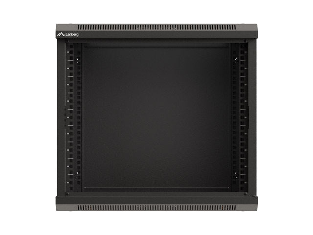 Lanberg rack cabinet 19" wall-mount 9U/540x350 (flat pack) with glass door black