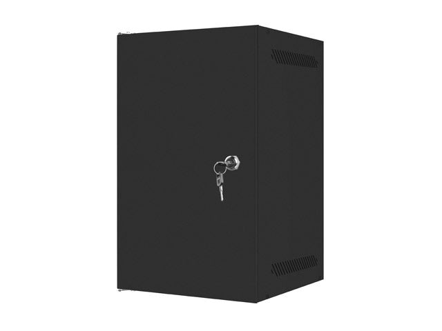 Lanberg rack cabinet 10" wall-mount 9U / 280x310 self-assembly flat pack with metal door, black