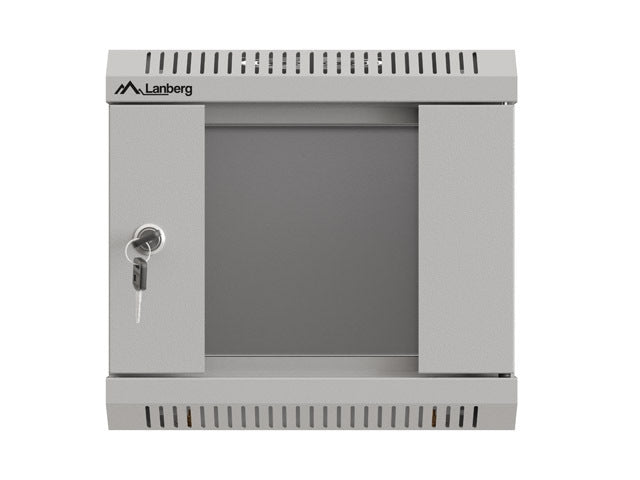 Lanberg rack cabinet 10" wall-mount 4U/300x300 (flat pack) with glass door grey