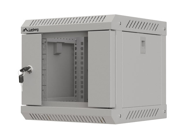 Lanberg rack cabinet 10" wall-mount 4U/300x300 (flat pack) with glass door grey