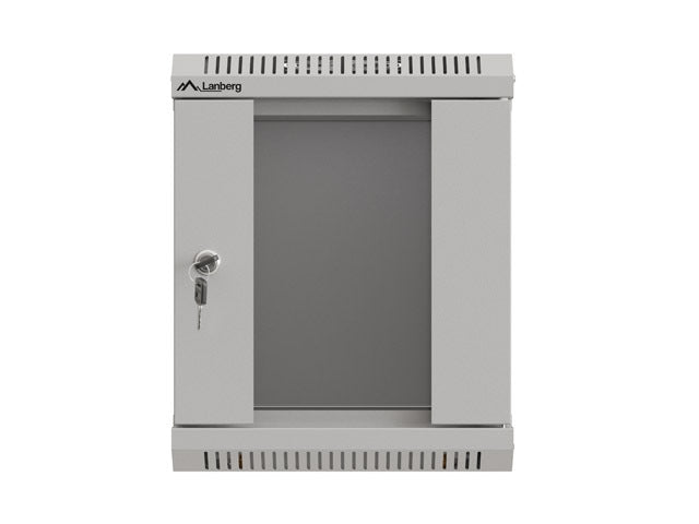 Lanberg rack cabinet 10" wall-mount 6U/300x300 (flat pack) with glass door grey