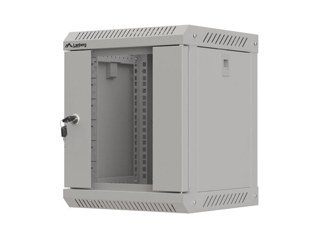 Lanberg rack cabinet 10" wall-mount 6U/300x300 (flat pack) with glass door grey