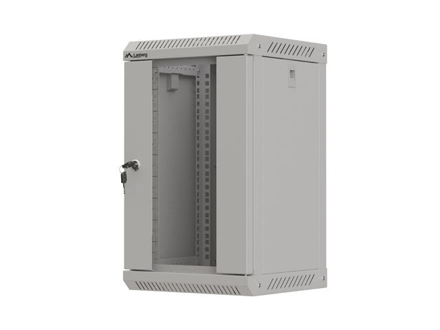 Lanberg rack cabinet 10" wall-mount 9U/300x300 (flat pack) with glass door grey
