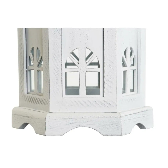 Lantern DKD Home Decor Aged finish White Dark grey Wood Crystal 19 x 17 x 39 cm - Декорация и Осветление<<<Дом
