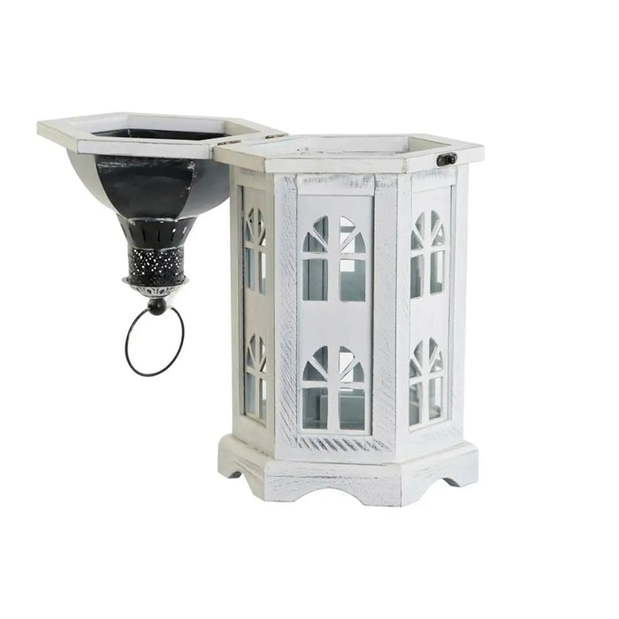 Lantern DKD Home Decor Aged finish White Dark grey Wood Crystal 19 x 17 x 39 cm - Декорация и Осветление<<<Дом