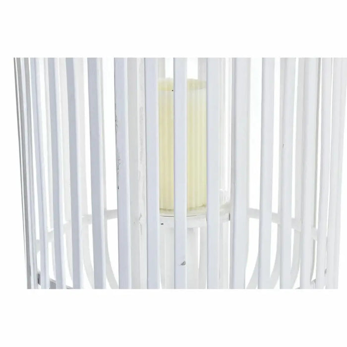 Lantern DKD Home Decor Crystal White Bamboo (28 x 28 x 47 cm) - Декорация и Осветление<<<Дом Градина<<<BigBuy&&&Свещи и