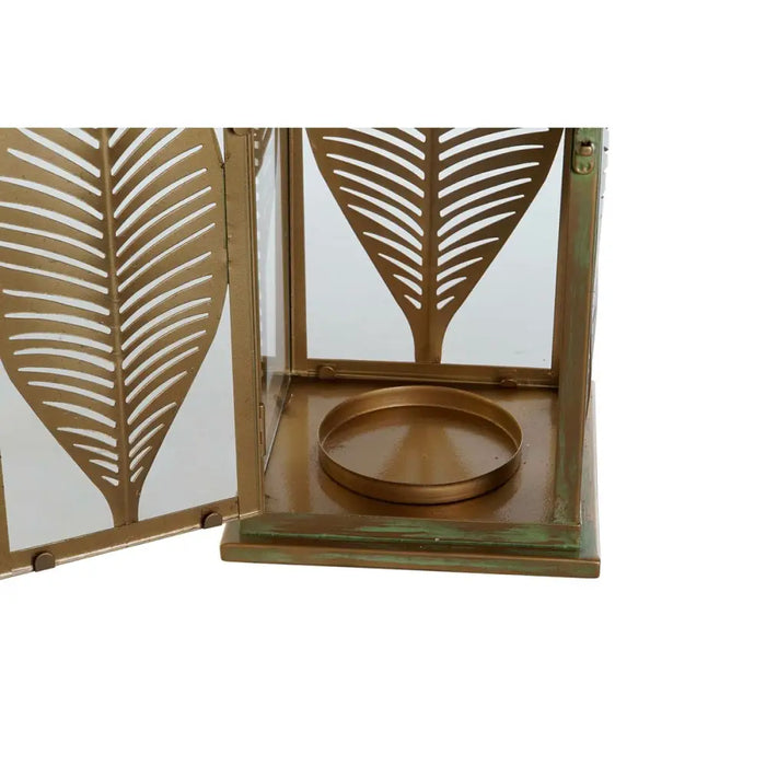 Lantern DKD Home Decor Golden Metal 16,5 x 16,5 x 50 cm Leaf of a plant - Декорация и Осветление<<<Дом